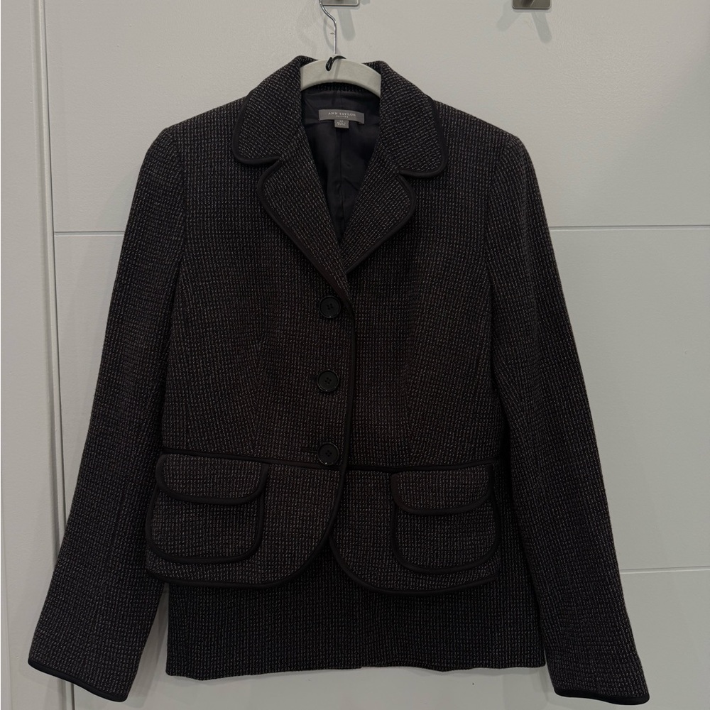 Women's Black Tweed Jacket & Skirt (2PC)